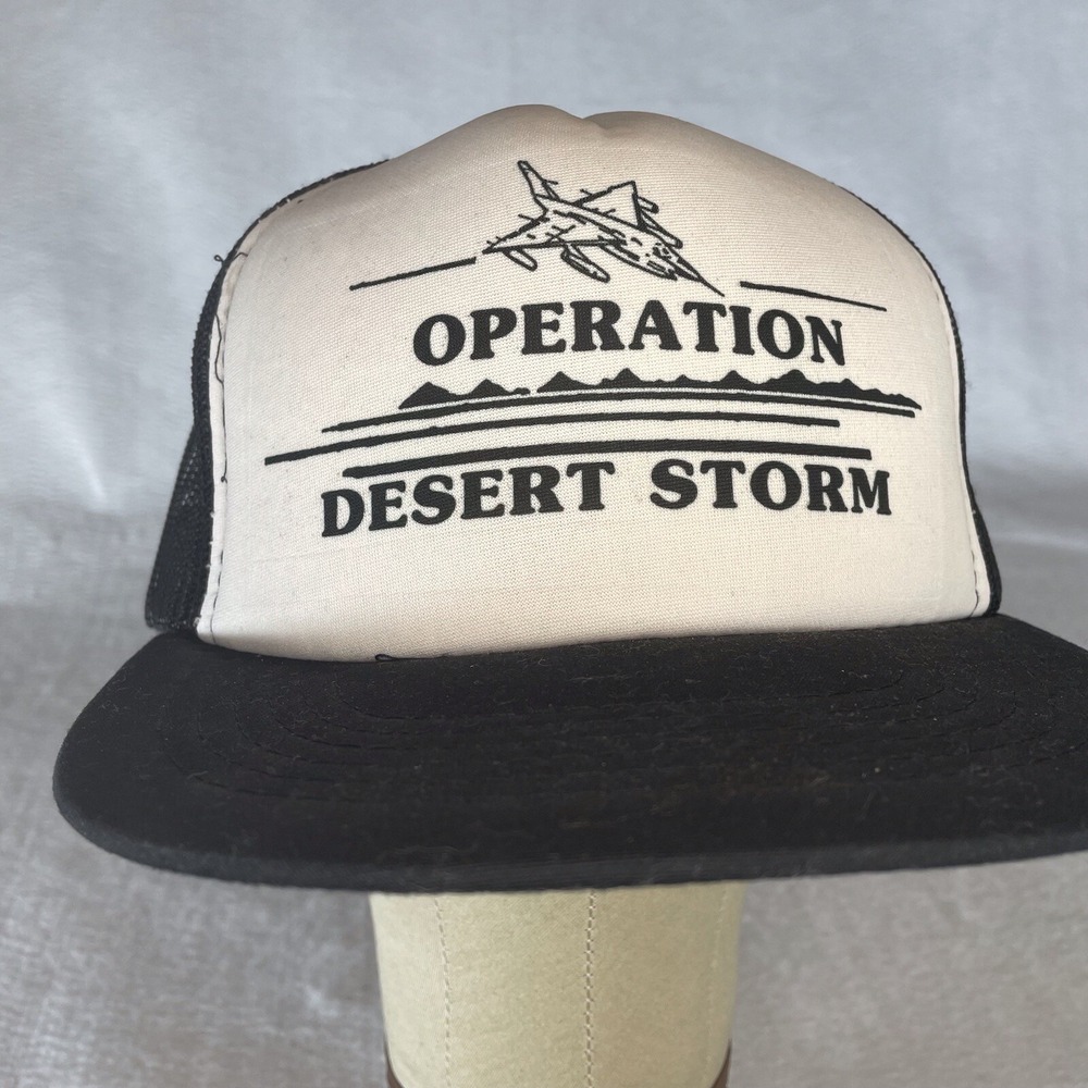 VTG Operation Desert Storm Mesh Foam Trucker Hat Best Cap, Snapback Made in USA - Picture 2 of 5